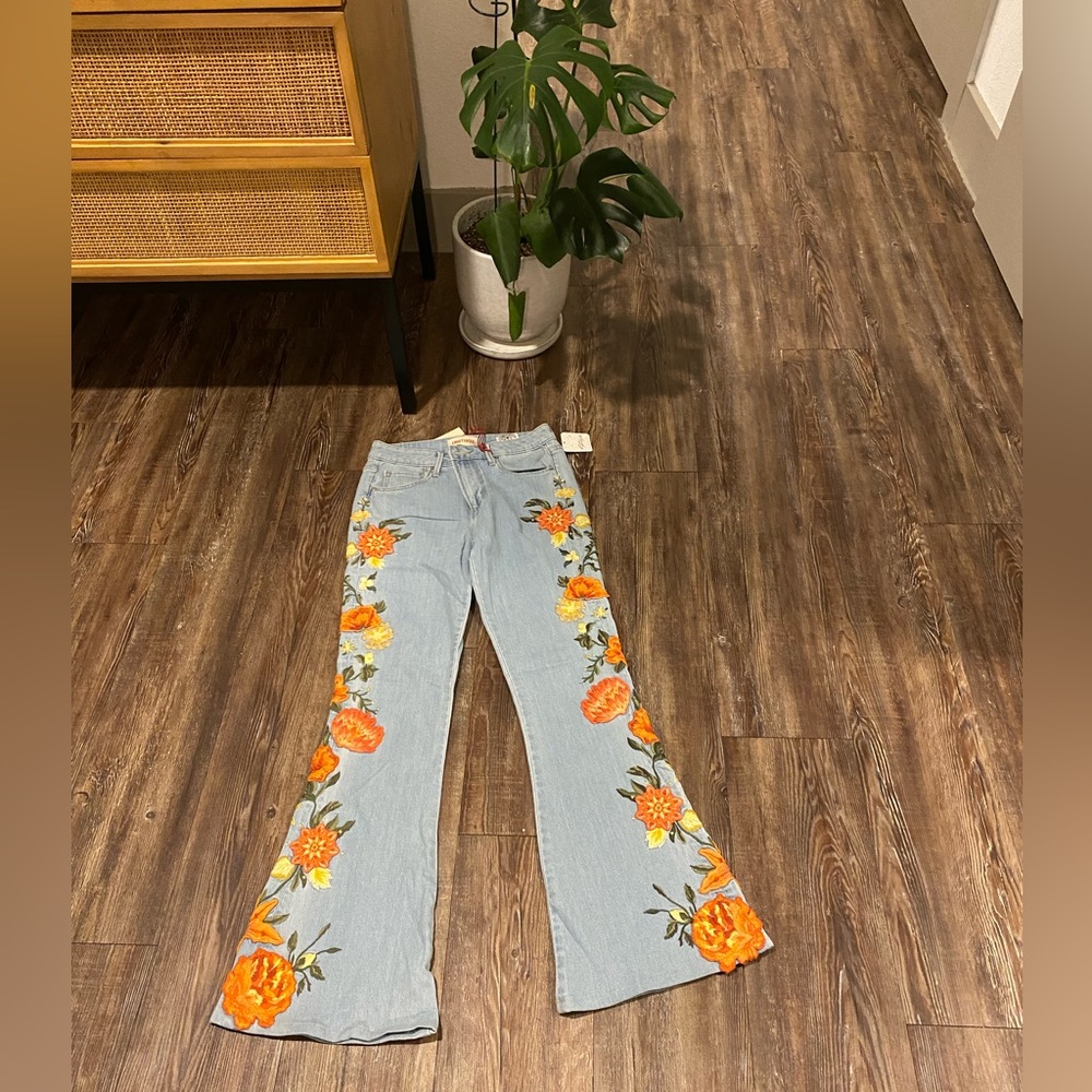 Free People x Driftwood embroidered jeans